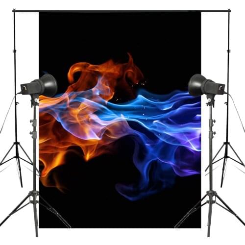 150x220cm Wonderful moments of different colors of flame fusion Photography Background Black Backdrop Game Studio Backdrop prop