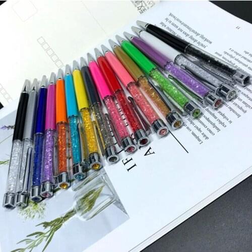 Crystal Ballpoint Pen with Crystal On the Top Ballpoint Pen Customize Logo Promotion Ballpoint Pen