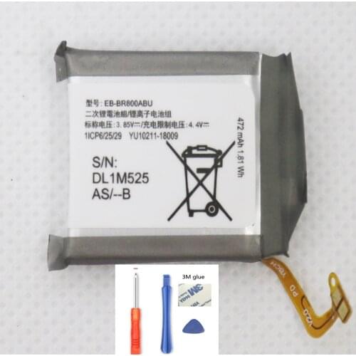 ISUNOO 46mm 472mAh EB-BR800ABU Battery For Samsung Galaxy Gear S4 SM-R800 SM-R810 SM-R805 R800 R810 R805W R805U R805NR805F +Tool
