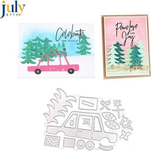 Julyarts Car in Forest Metal Cutting Dies Stencils for DIY Wykrojniki Scrapbooking Embossing album Decor Hand-on Paper Cards