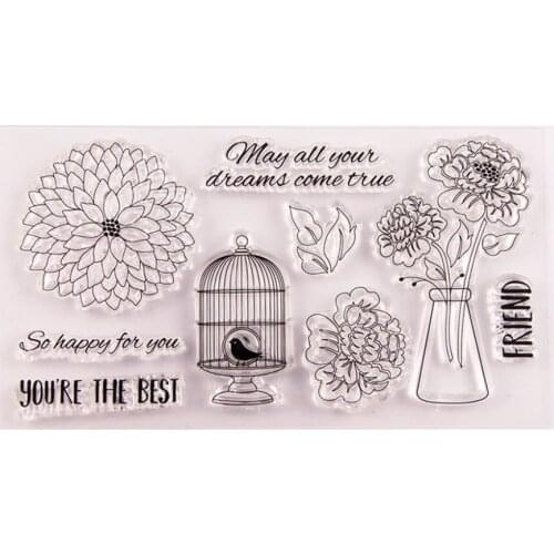 Birdcage Silicone Clear Stamp Seal DIY Scrapbook Embossing Album Decor Craft Art