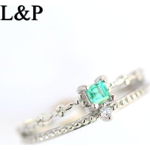New Natural Colombia Emerald 100% 925 Sterling Silver Ring For Women,Elegant Adjustable Silver Ring Fine Jewelry Wholesale 2019
