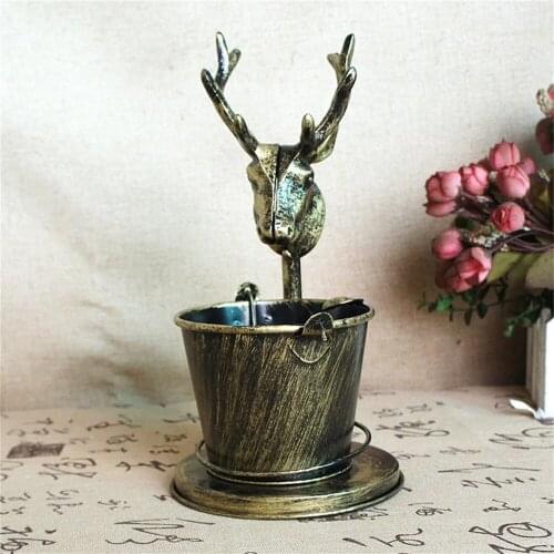 Special Offer Vintage Wrought Iron Deer Head Bar Photography Ornaments Ashtray