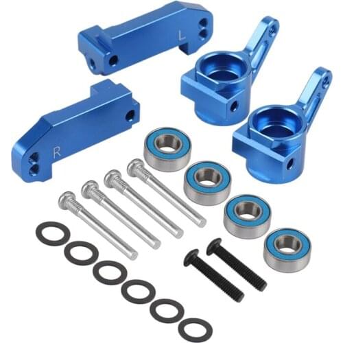 Metal Front Caster Block&Steering Blocks Upgrade Parts Set for 1/10 Traxxas 2WD Slash Rustler Stampede Bandit