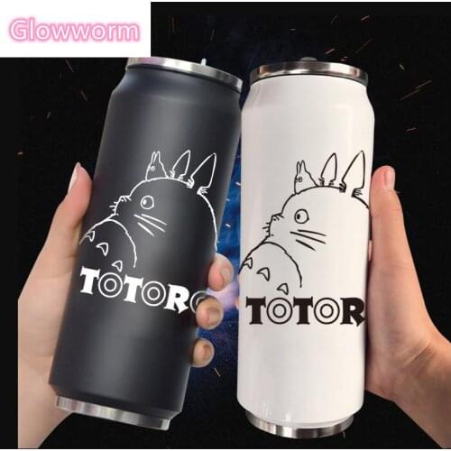 My Neighbor Totoro Hayao Miyazaki Peripheral Anime Water Cup Can Thermos Cup Customized Male and Female Students Creative 500ML