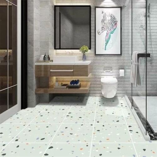 Bathroom kitchen toilet floor stickers waterproof self-adhesive wallpaper ground non-slip balcony tiles thick and wear-resistant