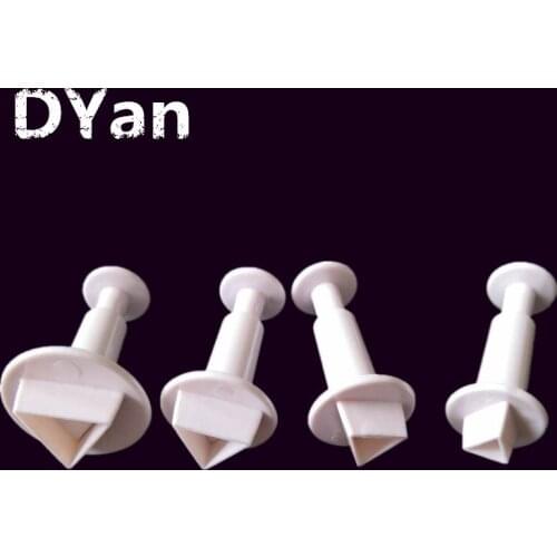 New 4pcs Triangular Spring Mold Biscuit Mold Baking Tool Spring Printing Stamper A1553