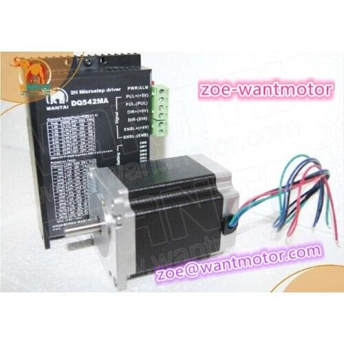 New CNC! Wantai Nema23 Stepper Motor Single Shaft 57BYGH420 127oz+Driver DQ542MA 4.2A 50V 125Micro 3D Printer Makerbot