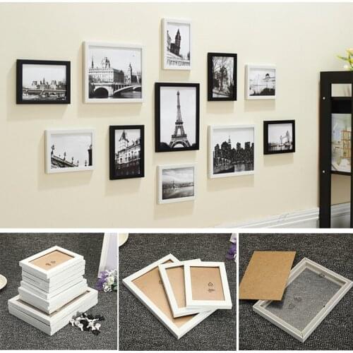Modern 11pcs Wall Hanging Photo Frame Photo Wall Decoration Living Room Background Photo Frame Home Decor Family Picture Display