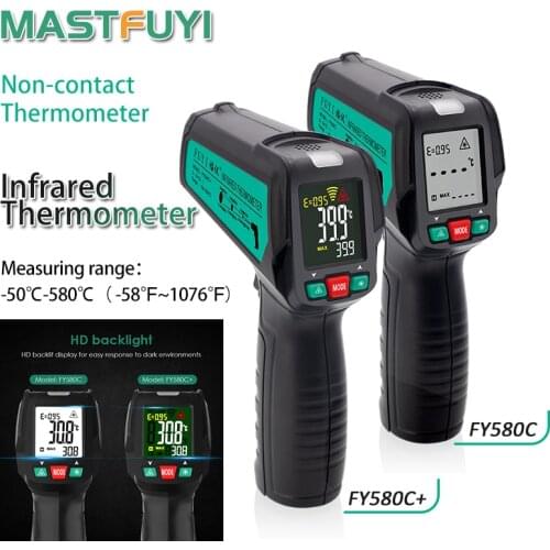 Pro Digital Infrared Thermometer Non Contact Temperature Gun Laser Handheld IR Temp Gun Colorful LCD Display -50-580C Alarm