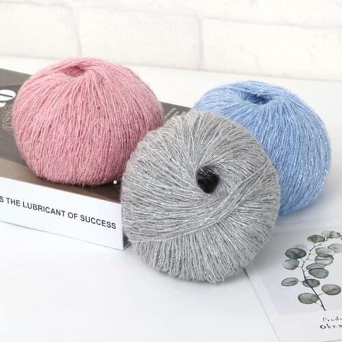 25g Yarn with Sequins De Lana Y Mezclas Crochet Yarn Hilos Para Tejer A Ganchillo Crochet