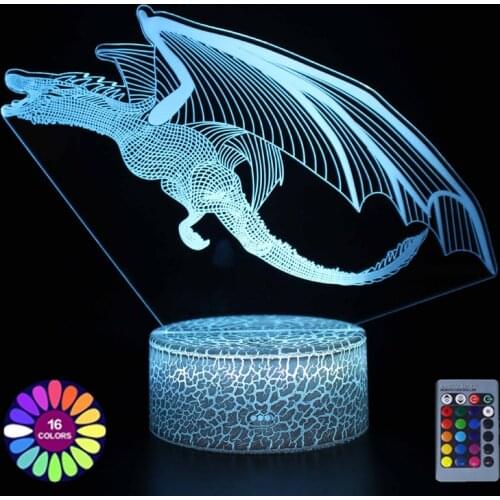 LED Table Lamp 3D Dinosaur Night Lights for Kids Child Bedroom Decoration Touch Remote Control Desk Lamp Creative Gifts