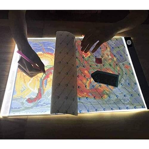 A4/A5 Size Three Level Dimmable Led Light Pad,Tablet Eye Protection Easier for Diamond Painting Tools Accessories Storage box