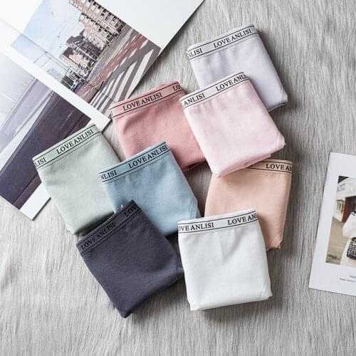 8 Pcs/lot Womens Underpants Soft Cotton Panties Girls Letter Prant Briefs Striped Panty Sexy Lingerie Female Underwear Women