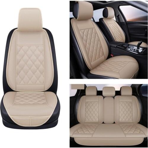 Leather Car Seat Cover Protector Mat Universal Front/Rear with Backret Waterproof Van Auto Seat Covers Cushion Protector Pad New