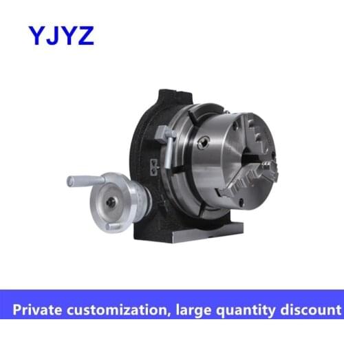 Vertical and horizontal indexing plate with flange Precision milling machine indexing head rotary table with three-jaw chuck