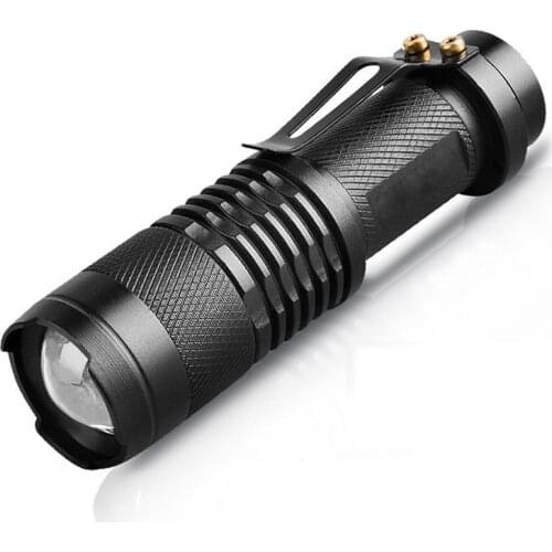 Waterproof LED Flashlight 450LM High Power Q5 Tactical Torch Outdoor Waterproof Zoom Flash Light Skid-Proof Design Camping Lamp