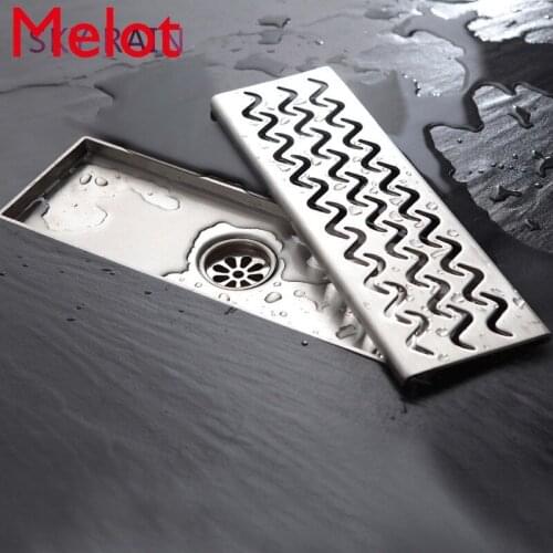High Quality 304 Stainless Steel Rustproof Linear Shower Drain Rectangle Types Of Floor Drain