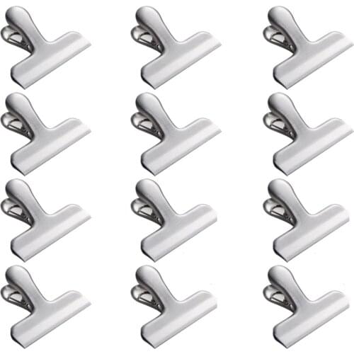 Paper Clip Clamp Heavy Duty Clamp Seal Food Wide Stainless Steel Chip Binder Clips for Bread Snack Bags