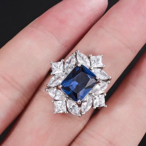 2020 Luxury Square Petals Noble AAA Cubic Zirconia Adjustable Rings For Women Fashion Cute Jewelry for Women Gift OpenLive Rings