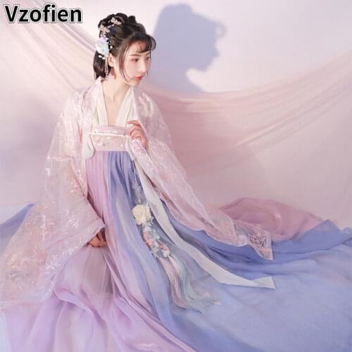 Female Traditional Folk Elegant Ancient Hanfu Costume Tang Dynasty Princess National Dance Clothes Tang Suit Oriental Dress