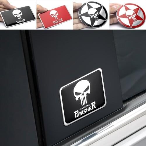1piece Punisher Skull Blood Car Sticker 3D car Stickers and Decals Car-styling Accessories motorcycles Decoration For GM vehicle