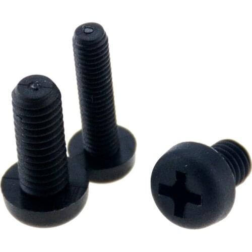 20PCS M2.5*4 5 6 8 10 12 Metric Threaded Black Nylon Plastic Phillips Pan Head Cross Round Screw Bolt Length 4mm-12mm M2.5x4