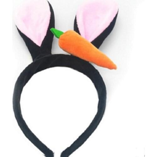 2020 Korean Rabbit Hair Accessories Cute Bunny Ears Headband Net Red Three-Dimensional Carrot Headdress Holiday Birthday Party