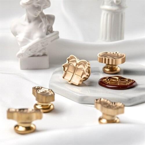 Irregular 3D Stamp Head DIY Vintage Chocolate Cookies Heads Wax Seal Stamps Postage Journal Wedding Date Arts Gifts Envelope