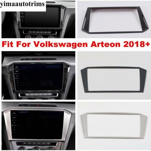 Car Radio Head GPS Navigation Plate Panel Frame Cover Trim ABS / Stainless Steel Accessories For Volkswagen Arteon 2018 - 2020