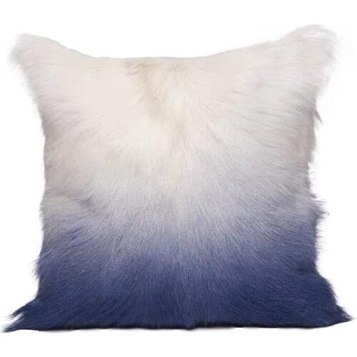 FREE SHIPPING CX-D-140 Cheap Home Decoration Dip-dyed Sheep Fur Pillow Cases Real Lamb Fur Cushion Cover
