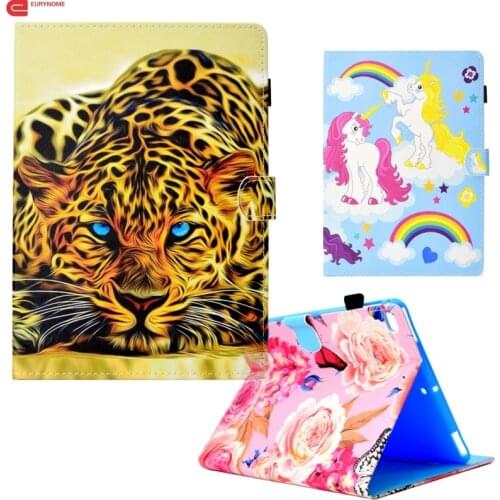 Case For Ipad Air 2 Case Leather Wallet Card Cartoon Pu Stand Holder Smart Case for Ipad Air Air2 Case Screen Film for Ipad Air