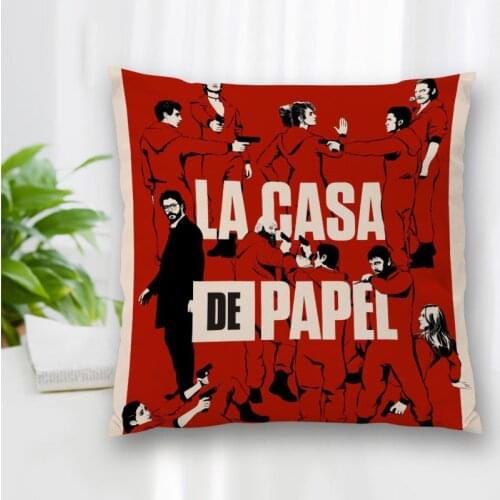 La Casa De Papel Money Heist TV Series Pattern Cover Throw Pillow Case Cushion For Sofa/Home/Car Decor Zipper Custom PillowCase