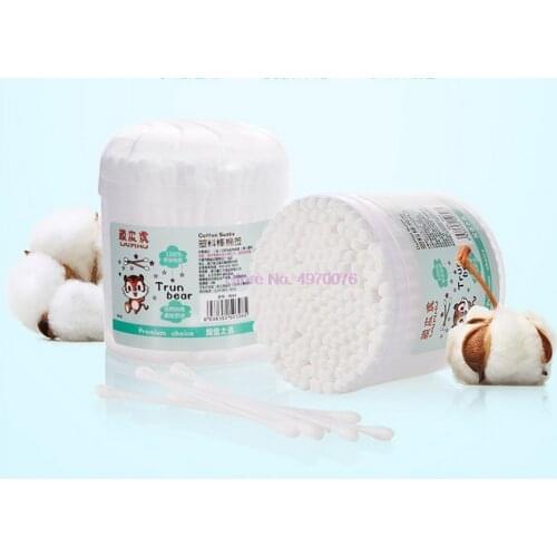 DHL 20set 6box/set Stick Baby Cotton Swabs Double Helix Fine Head Disposable Ears Cleaning 200pcs/box Health Care Tools