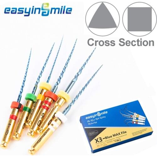 6Pcs/Pack Dental Endodontic NITI X3 BLUE Files For Rotary Engine Endo Motor EASYINSMILE 25mm