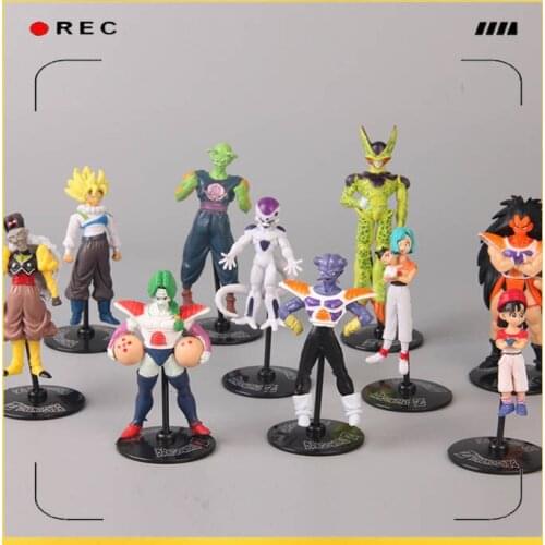 BANDAI Dragon Ball Action Figure 10 Models Doll Black Base Cell Frieza Raditz Piccolo Ex Cashapou Toy Decoration