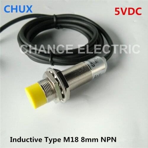 Inductive Proximity Sensor NPN 5V Voltage DC M18 NO/NC/NO+NC 8mm Sensing Detect Distance Motion Switch
