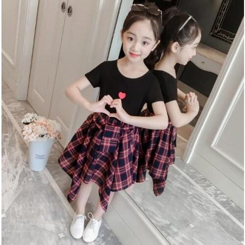 Girls Clothes Set Lovely Cotton T-shirt & Skirt Summer Outfits Fashion Kids Clothing Sets Teen Girl Princess Costumes