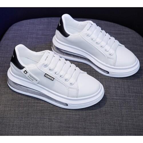 Leather Running Shoes Women Air Cushioning Sneakers White Casual Damping Non Slip Ladies Trainers Basket Walking Sports