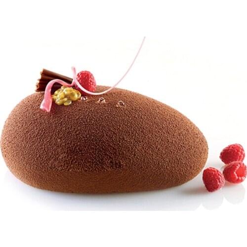 Round Stone Shape Silicone Cake Mold Plaster Concrete Dessert Mousse Baking Form Mold DIY Soap Moulds Cake Decorating Tool