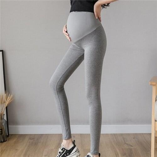 Pregnant WomenS Leggings Summer Three-Point Belly Lift Pants Seamless Simple Solid Color Comfortable Safety Pants Anti-Empty