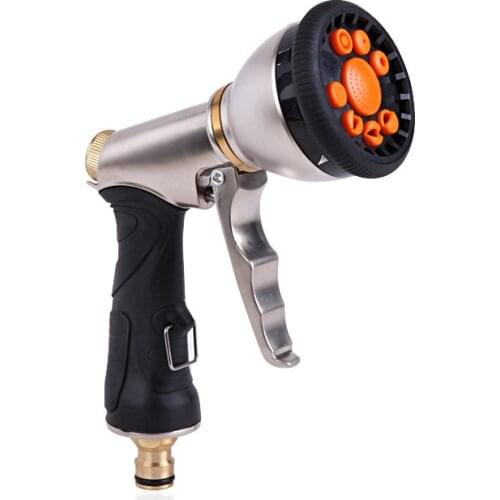 Metal High Pressure Water Gun 9 function adjustable Car Washer Cleaning Nozzle Garden Hose Water Gun Sprinkler Garden Watering