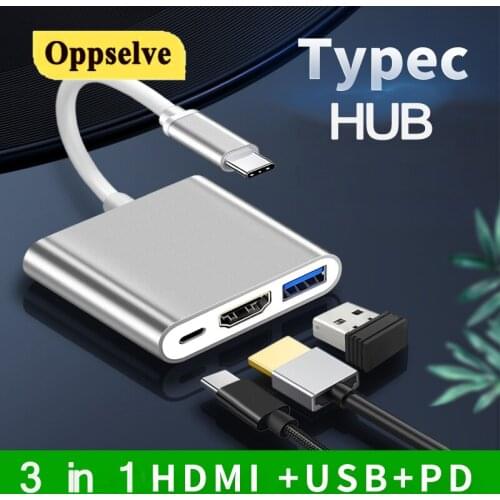 3 in 1 Multiport Adapter USB Type C Hub to HDMI-Compatible 4K USB 3.0 PD Converter Charging Support For Macbook Notebook Monitor