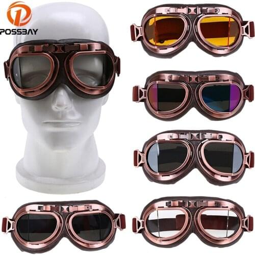 Moto Retro Motorcycle Goggles Glasses Cafe Racer 5 Style for Harley Pilot Steampunk ATV Scooter and Outdoor Sports Cafe Racer