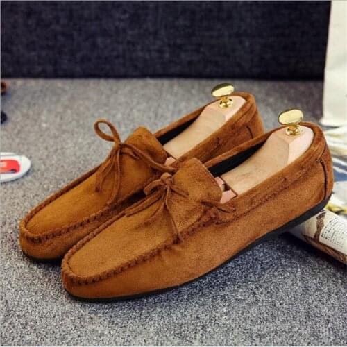 Movechain Mens Fashion Suede Loafers Moccasins Mens Casual Light Comfortable Shoes Man Party Driving Outdoor Flats
