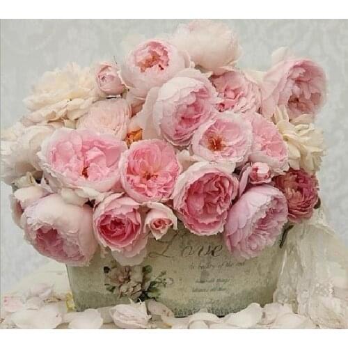 Love rose Pink romance flower For Embroidery Needlework 14CT Counted Unprinted DIY Cross Stitch Kits Handmade Art Wall Decor