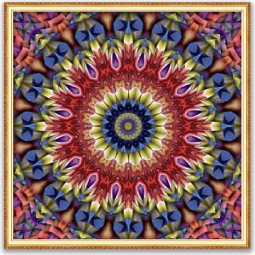 Region Mandala DIY 11CT Cross Stitch Embroidery Kits Craft Needlework Set Printed Canvas Cotton Thread Home Decoration On Sale