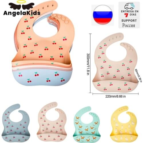 1pc Silicone Bibs For Kids Newborn Baby Feeding Waterproff Tableware Baby Bibs For Toddler Breakfast Feedings