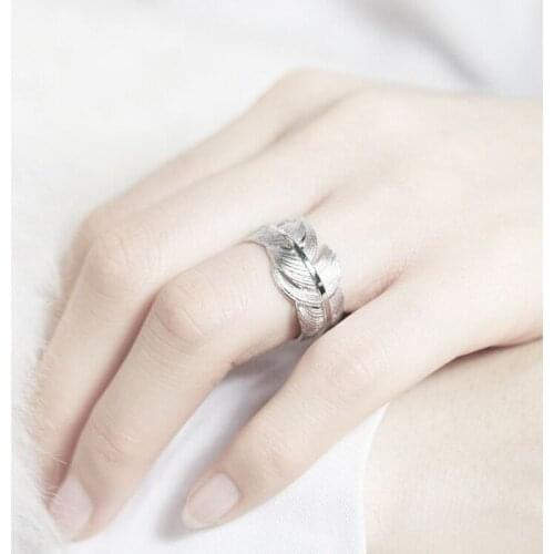 Original Design Popular Feather Ring Simple Rings for Women Wedding Engagement Jewelry Gifts