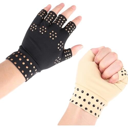 1 Pair Magnetic Therapy Fingerless Gloves Arthritis Pain Relief Heal Joints Braces Supports Health Care Sport Safe Wrist